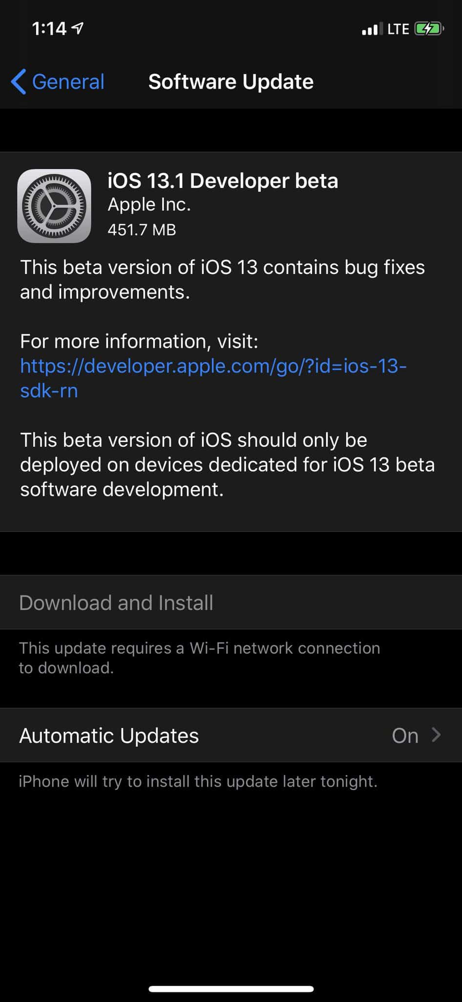 iOS 13.1 beta