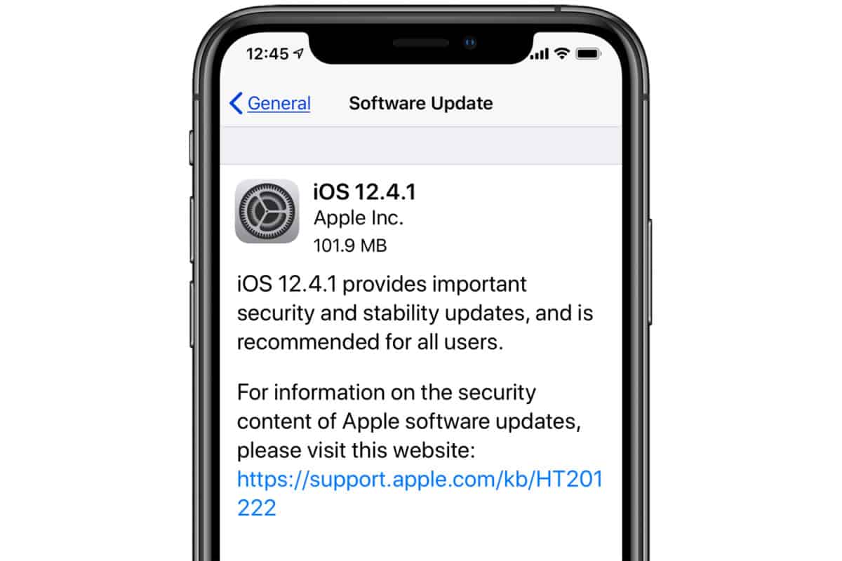 iOS 12.4.1 update