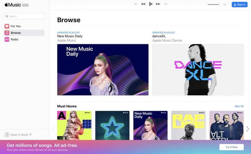 Apple launched Apple music on the Web