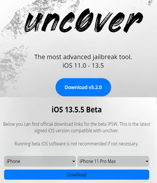 unc0ver 13.5.5 beta