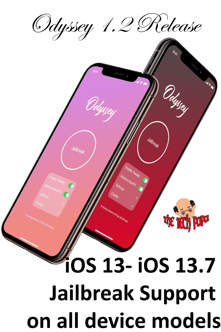 Odyssey 1.2 release added iOS 13.5.1 – iOS 13.7 Jailbreak support on all device models