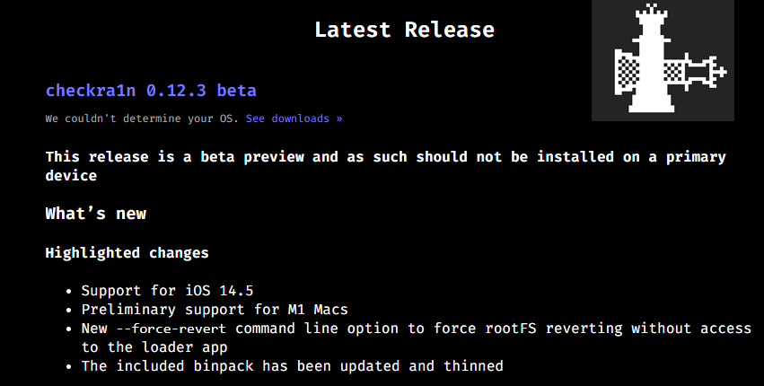 Checkra1n 0.12.3 beta released adding iOS 14.5 Jailbreak support officially!