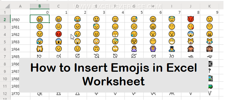 How to Insert Emojis in Excel Worksheet
