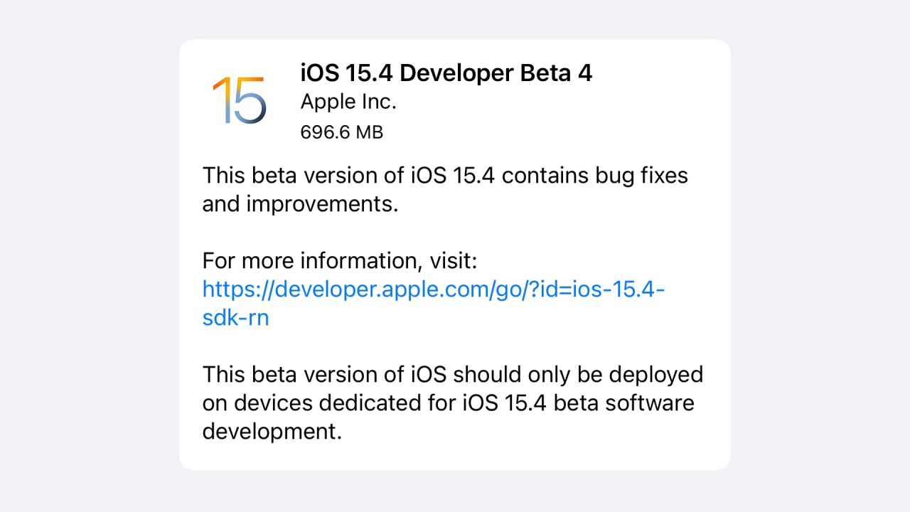 iOS 15.4 beta 4